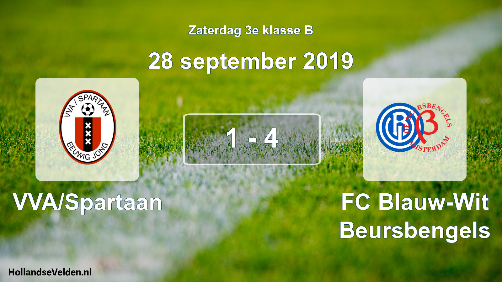 Total number of matches played: VVA/Spartaan - FC Blauw-Wit Beursbengels 1 - 4 (28 September 2019)