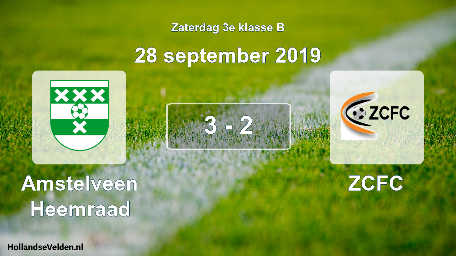 Total number of matches played: Amstelveen Heemraad - ZCFC 3 - 2 (28 September 2019)