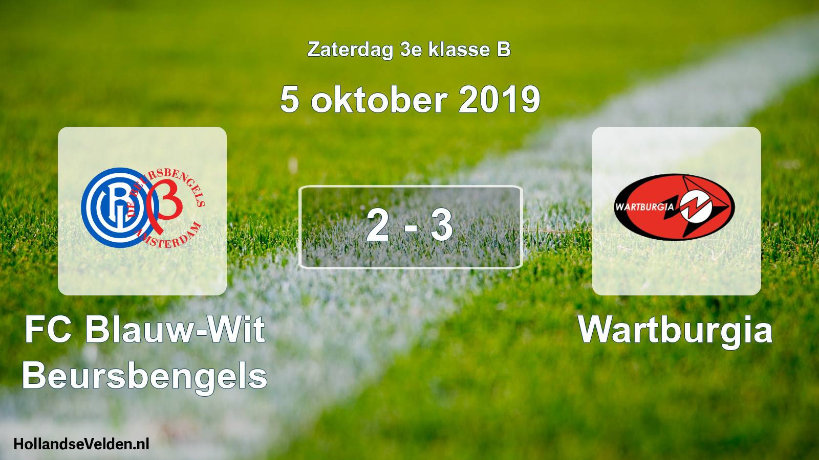 Total number of matches played: FC Blauw-Wit Beursbengels - Wartburgia 2 - 3 (5 October 2019)