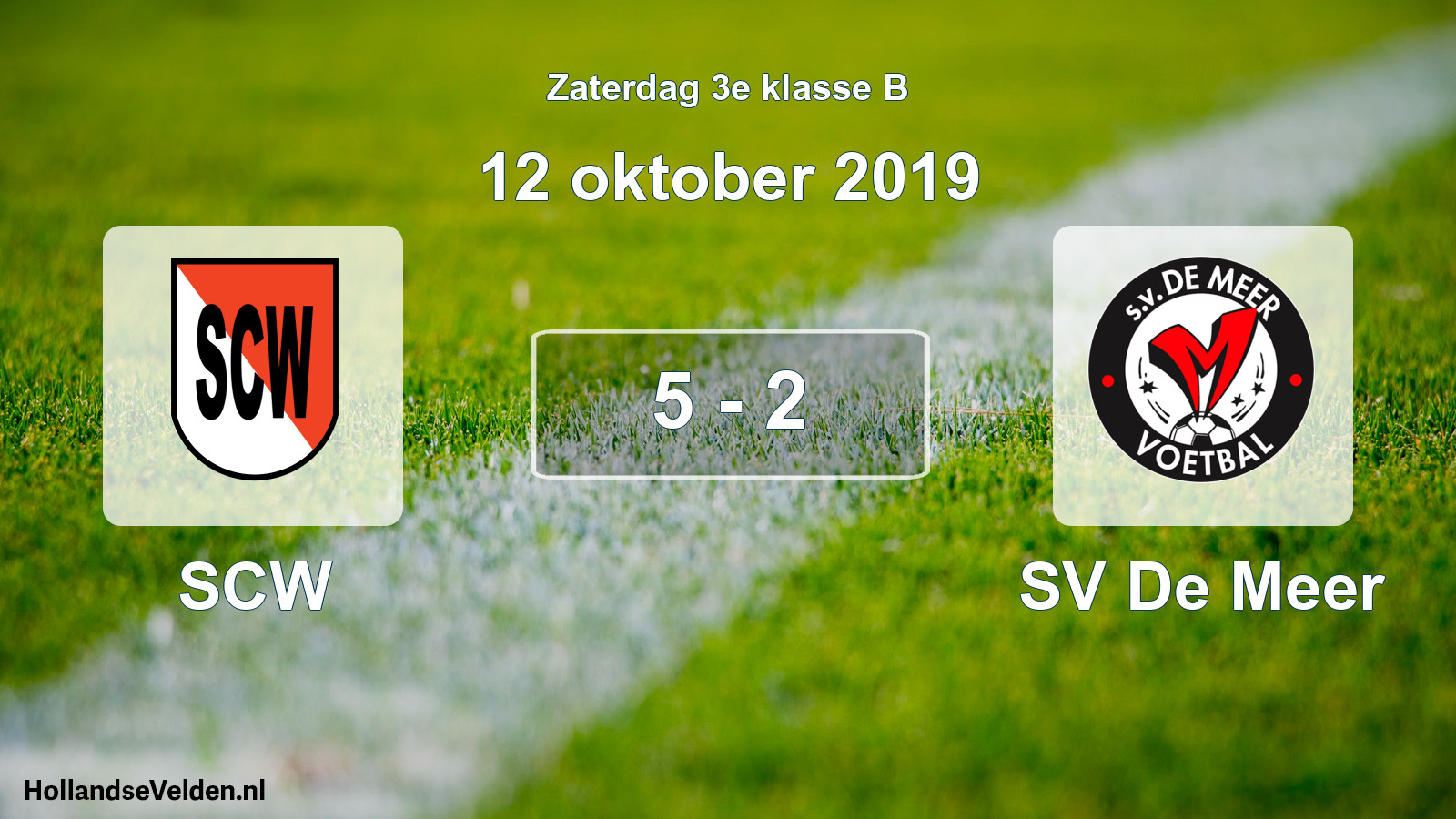 Total number of matches played: SCW - SV De Meer 5 - 2 (12 October 2019)