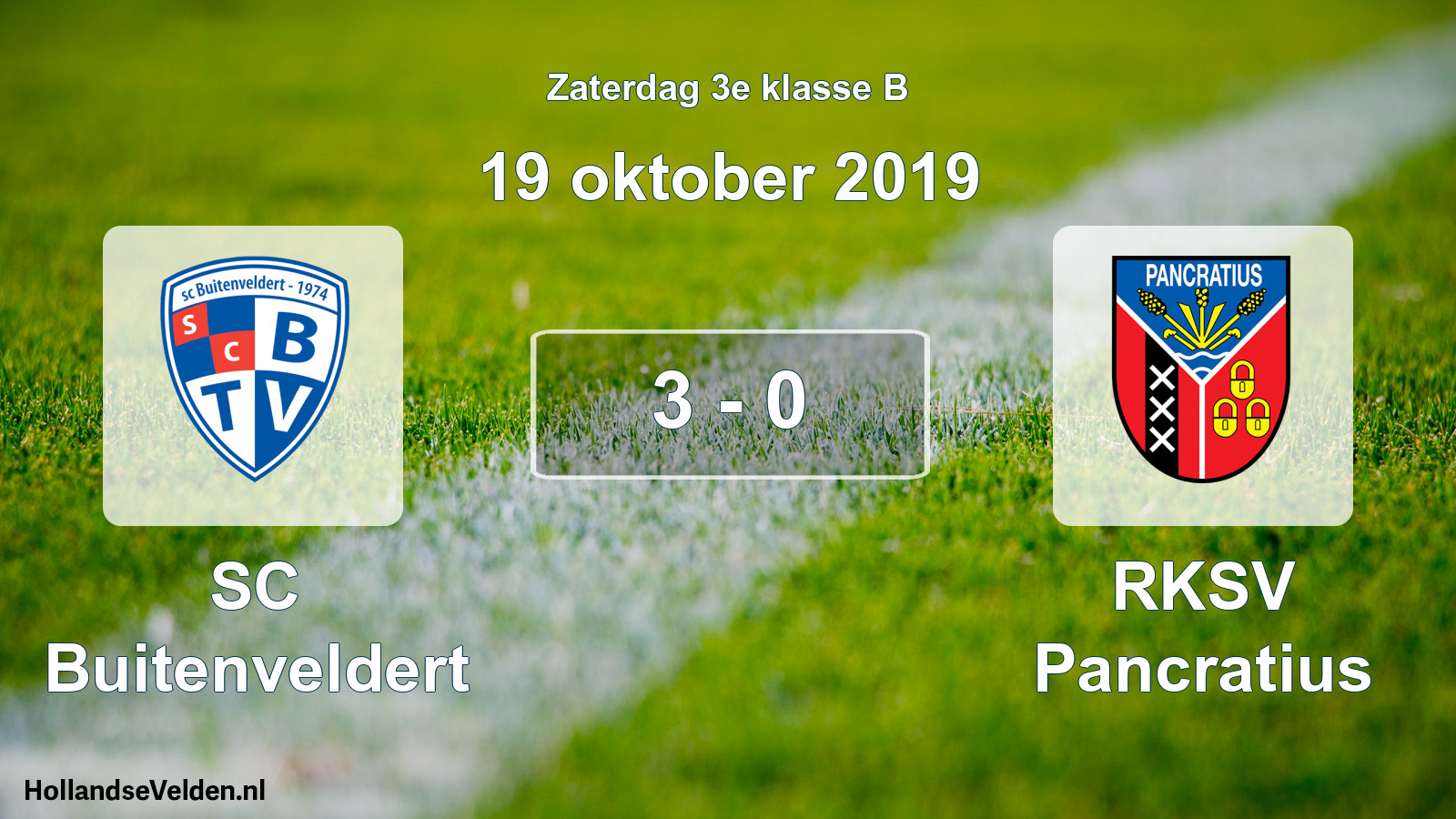 Total number of matches played: SC Buitenveldert - RKSV Pancratius 3 - 0 (19 October 2019)