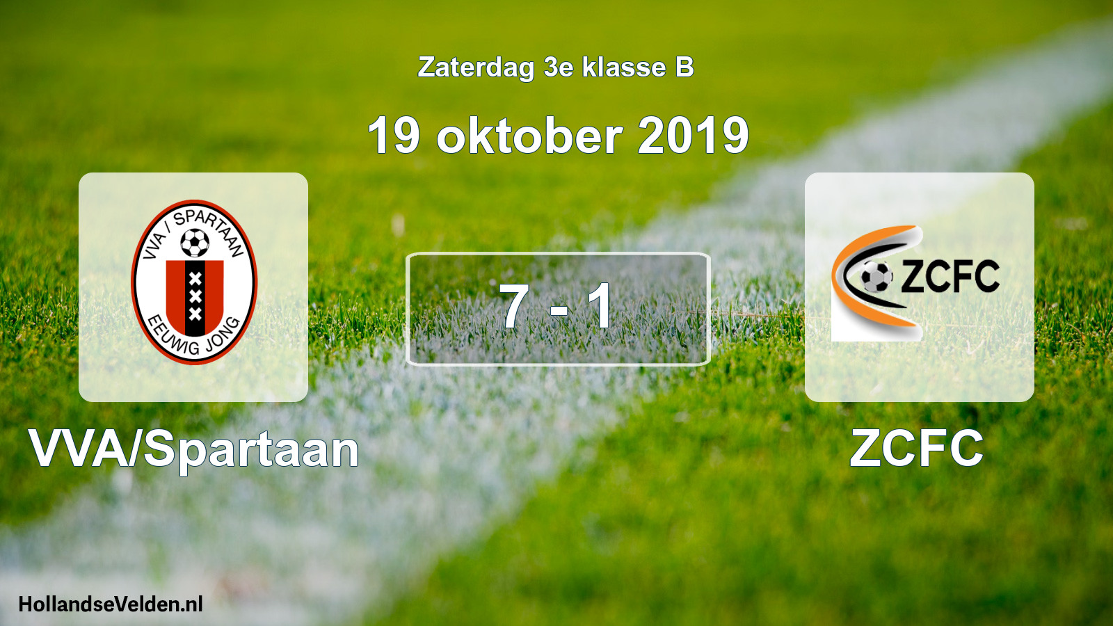 Total number of matches played: VVA/Spartaan - ZCFC 7 - 1 (19 October 2019)