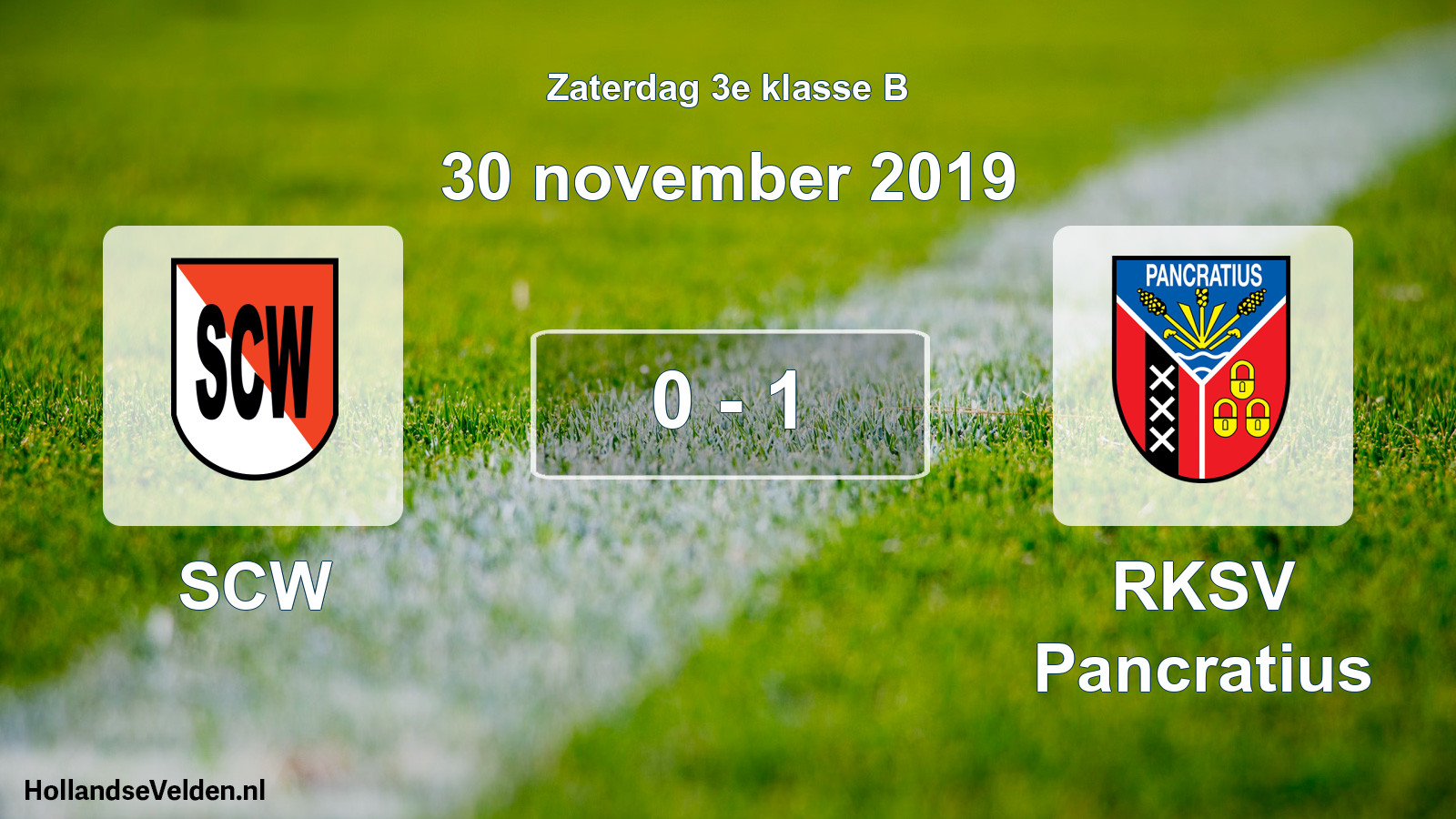 Total number of matches played: SCW - RKSV Pancratius 0 - 1 (30 November 2019)