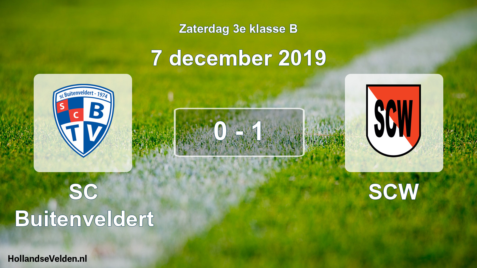 Total number of matches played: SC Buitenveldert - SCW 0 - 1 (7 December 2019)