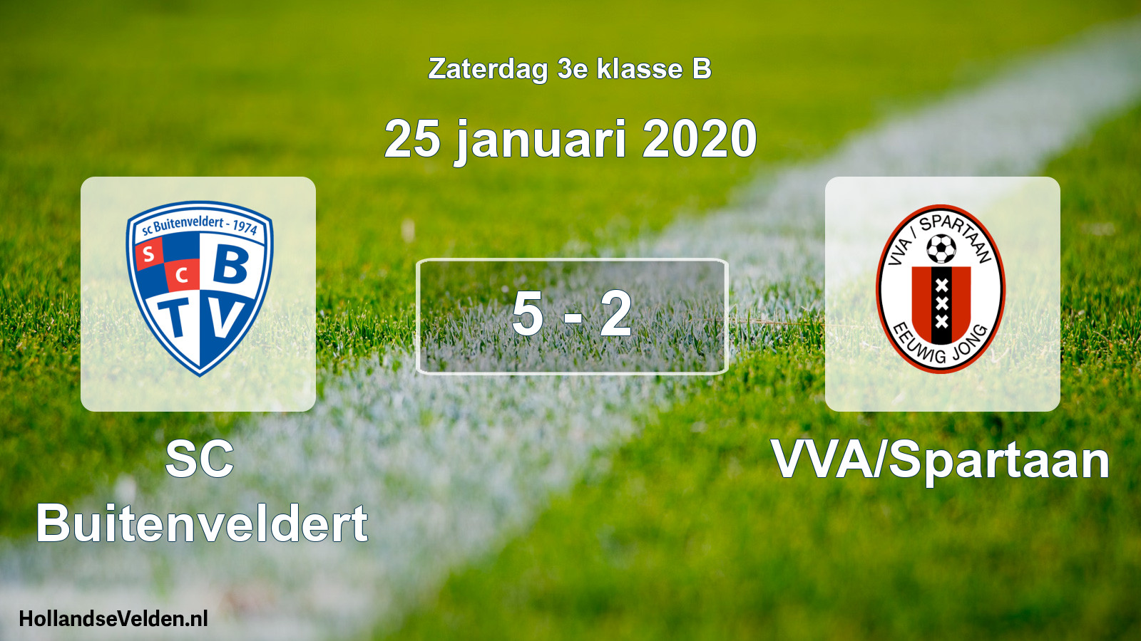 Total number of matches played: SC Buitenveldert - VVA/Spartaan 5 - 2 (25 January 2020)