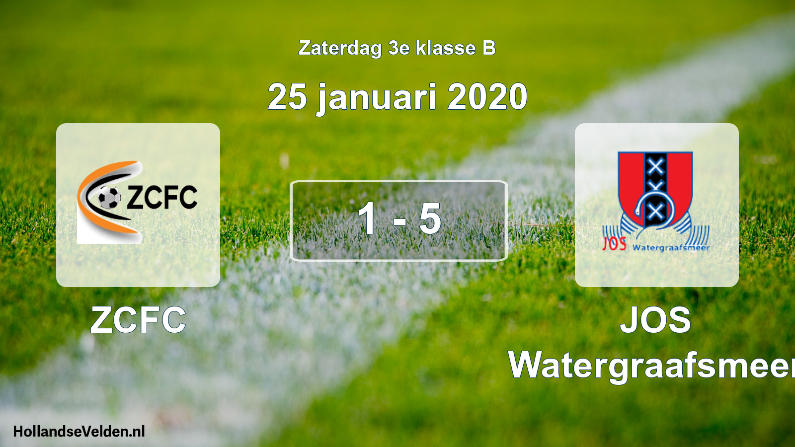 Total number of matches played: ZCFC - JOS Watergraafsmeer 1 - 5 (25 January 2020)