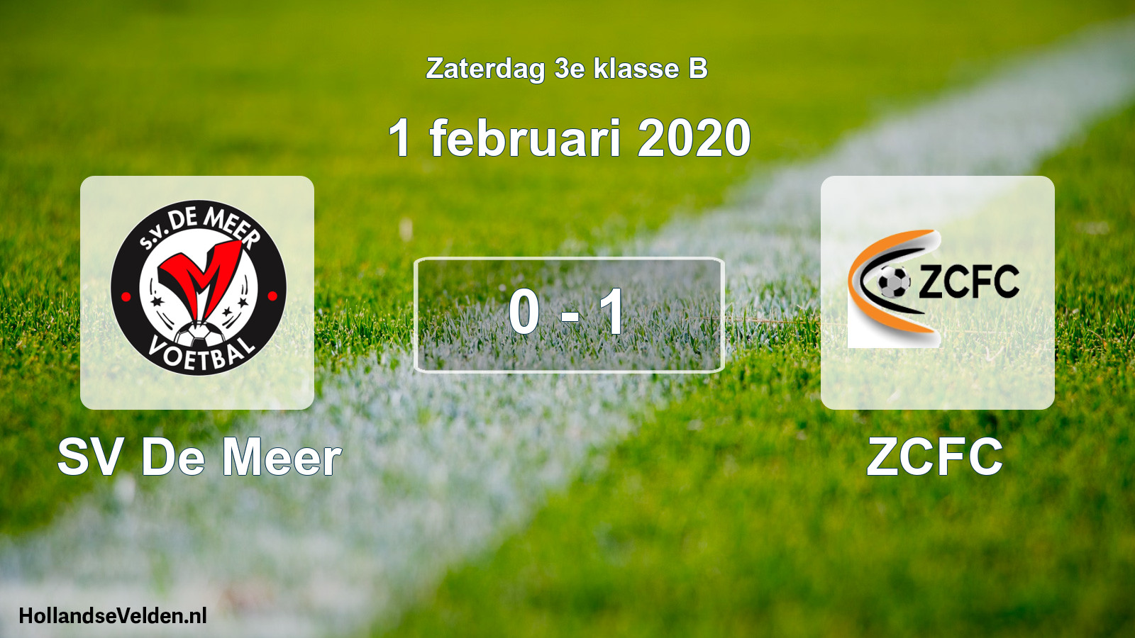 Total number of matches played: SV De Meer - ZCFC 0 - 1 (1 February 2020)