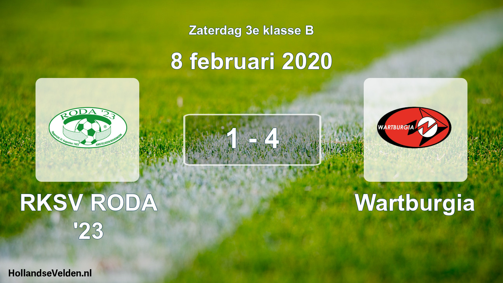 Total number of matches played: RKSV RODA '23 - Wartburgia 1 - 4 (8 February 2020)