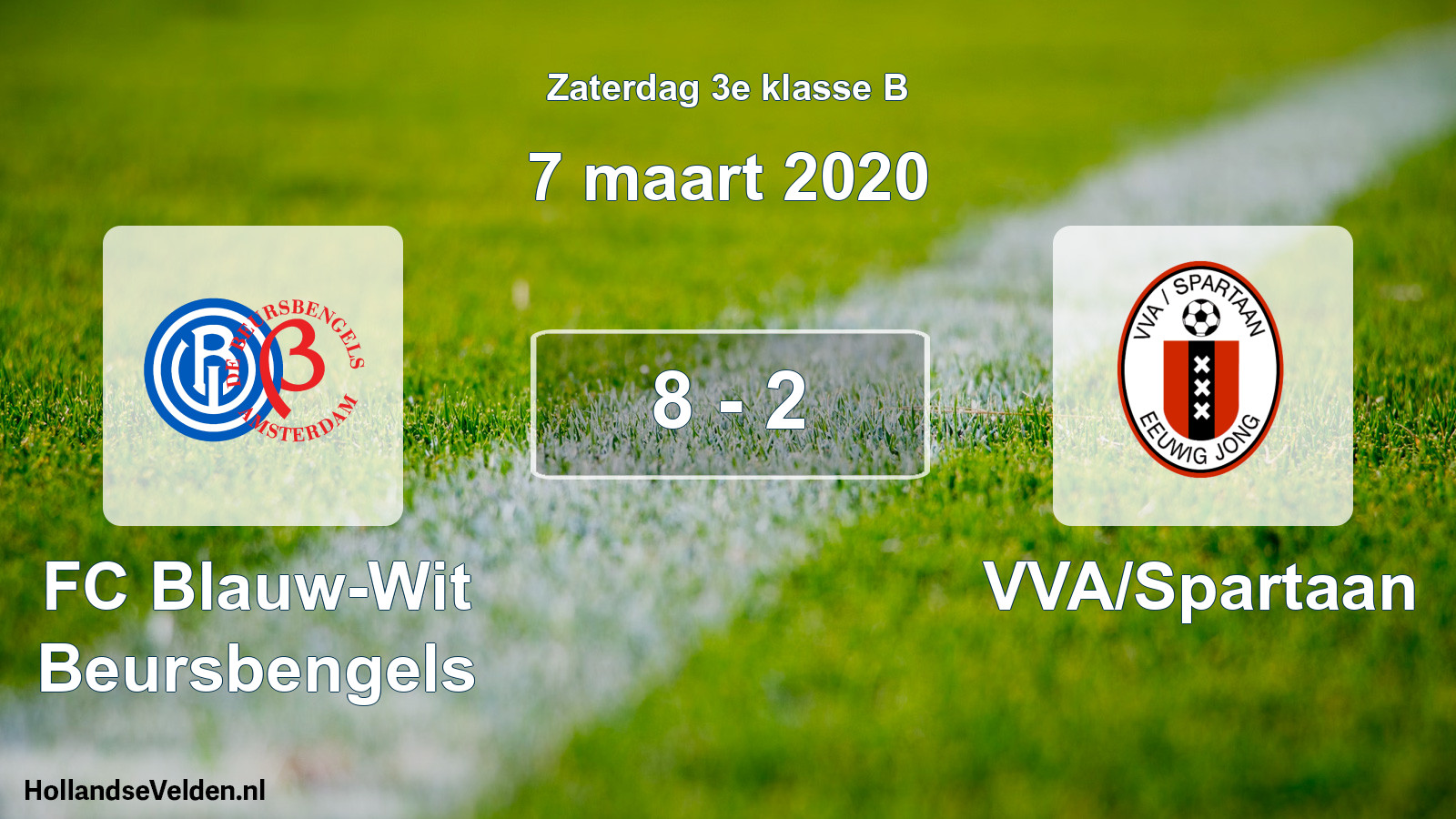 Total number of matches played: FC Blauw-Wit Beursbengels - VVA/Spartaan 8 - 2 (7 March 2020)