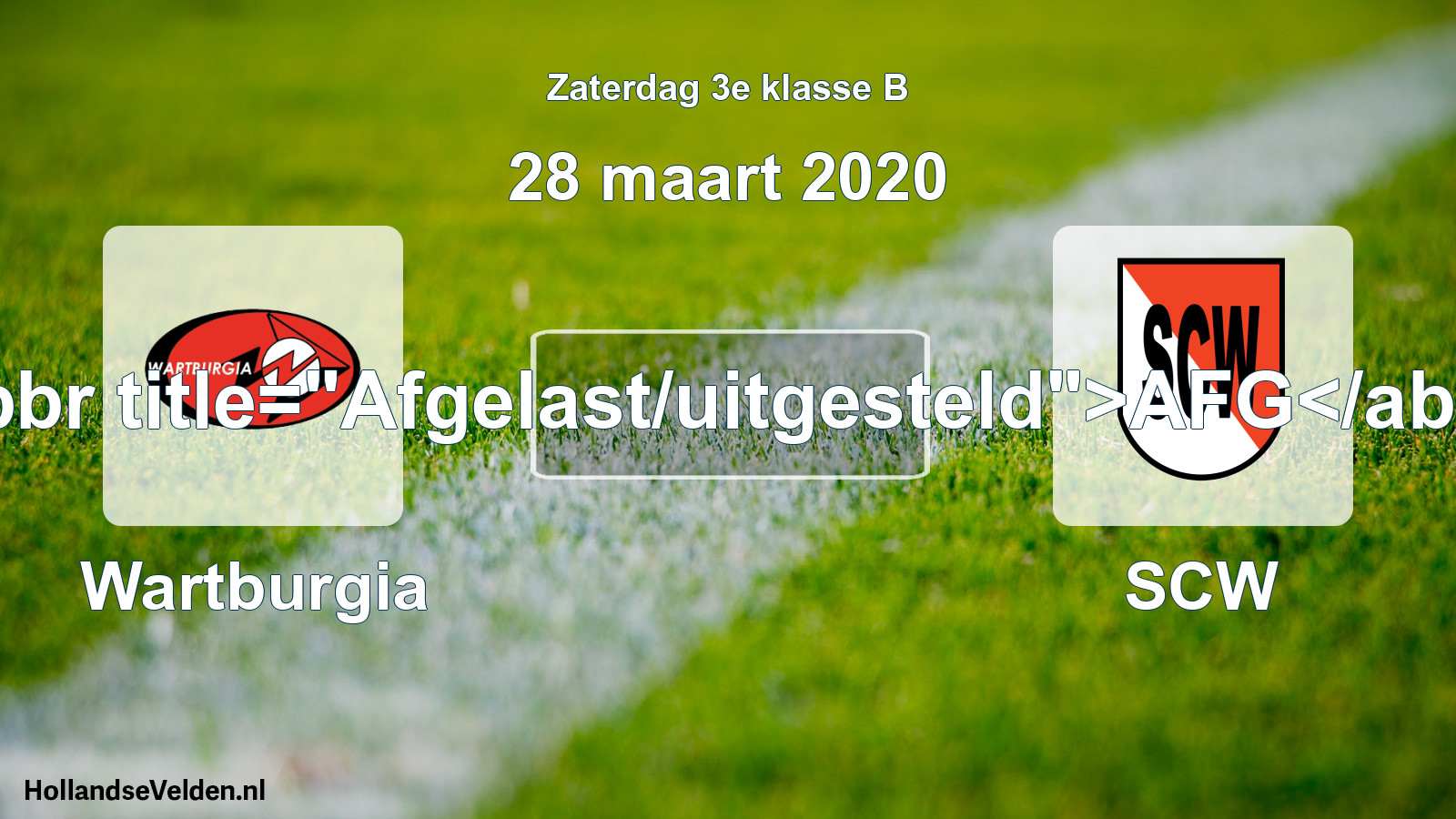 Scheduled Match: Wartburgia - SCW (28 March 2020)