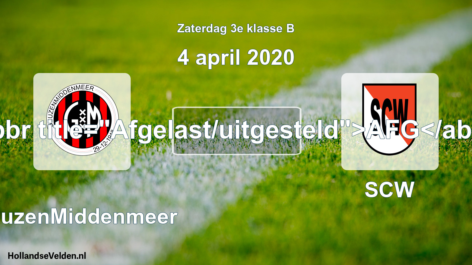 Scheduled Match: GeuzenMiddenmeer - SCW (4 April 2020)