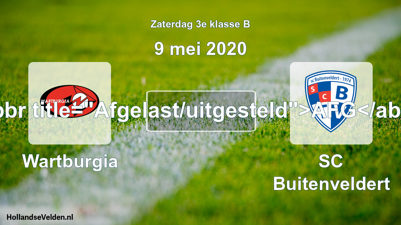 Scheduled Match: Wartburgia - SC Buitenveldert (9 May 2020)