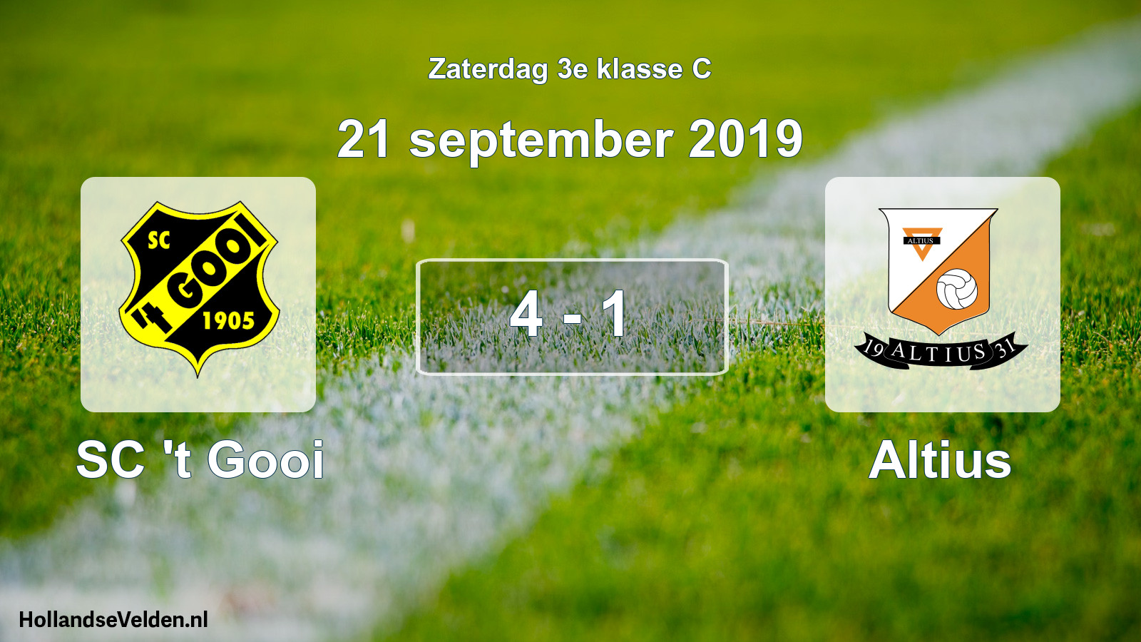Total number of matches played: SC 't Gooi - Altius 4 - 1 (21 September 2019)