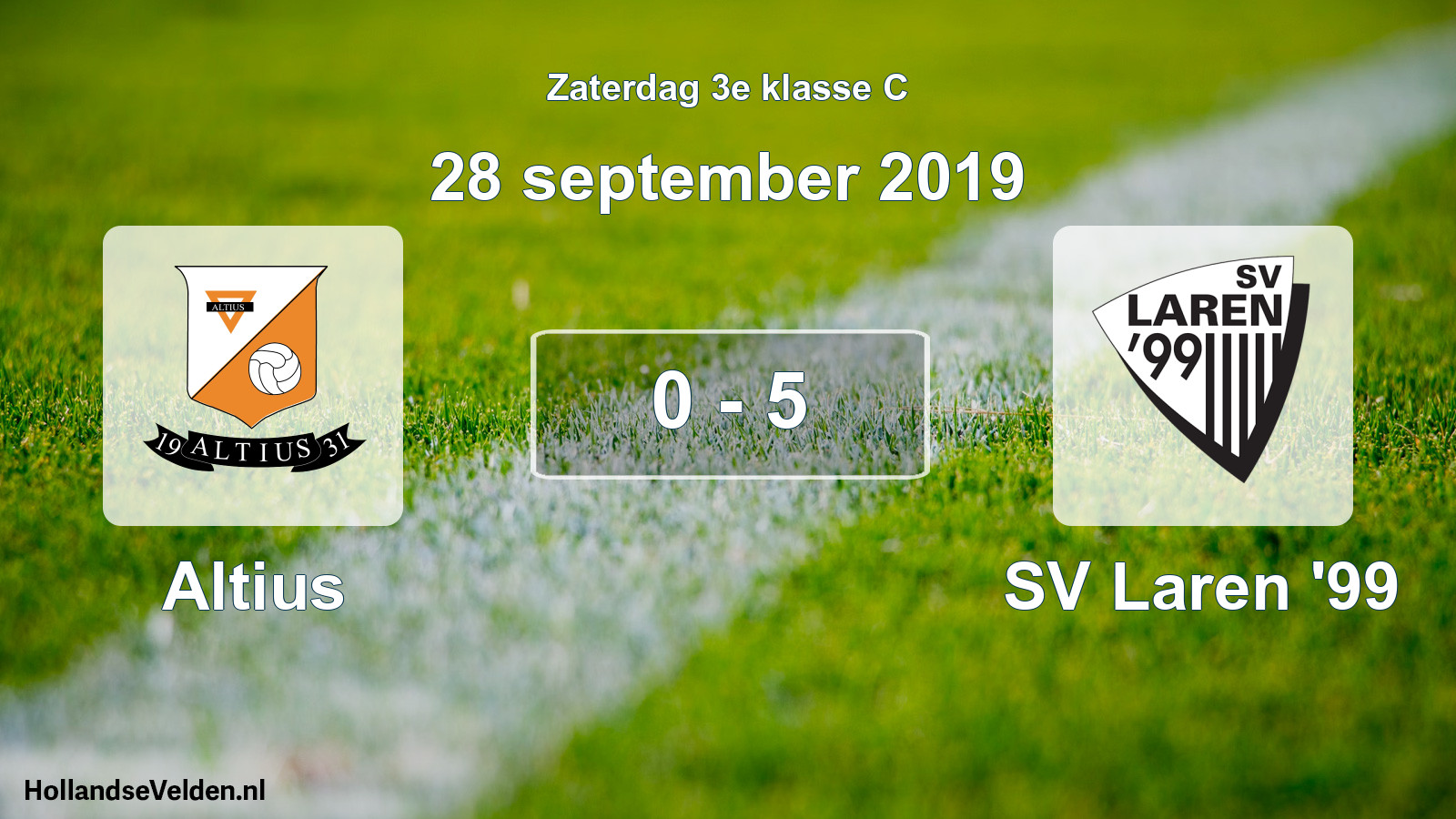 Total number of matches played: Altius - SV Laren '99 0 - 5 (28 September 2019)