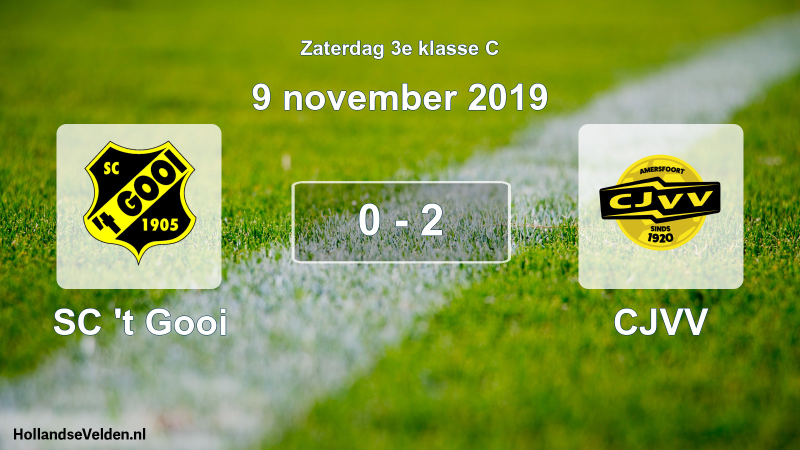 Total number of matches played: SC 't Gooi - CJVV 0 - 2 (9 November 2019)