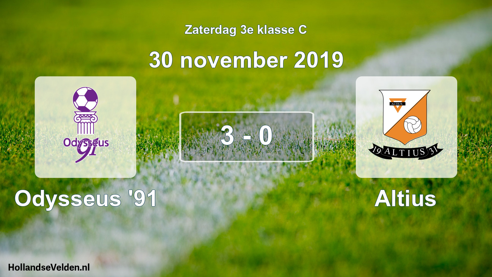 Total number of matches played: Odysseus '91 - Altius 3 - 0 (30 November 2019)