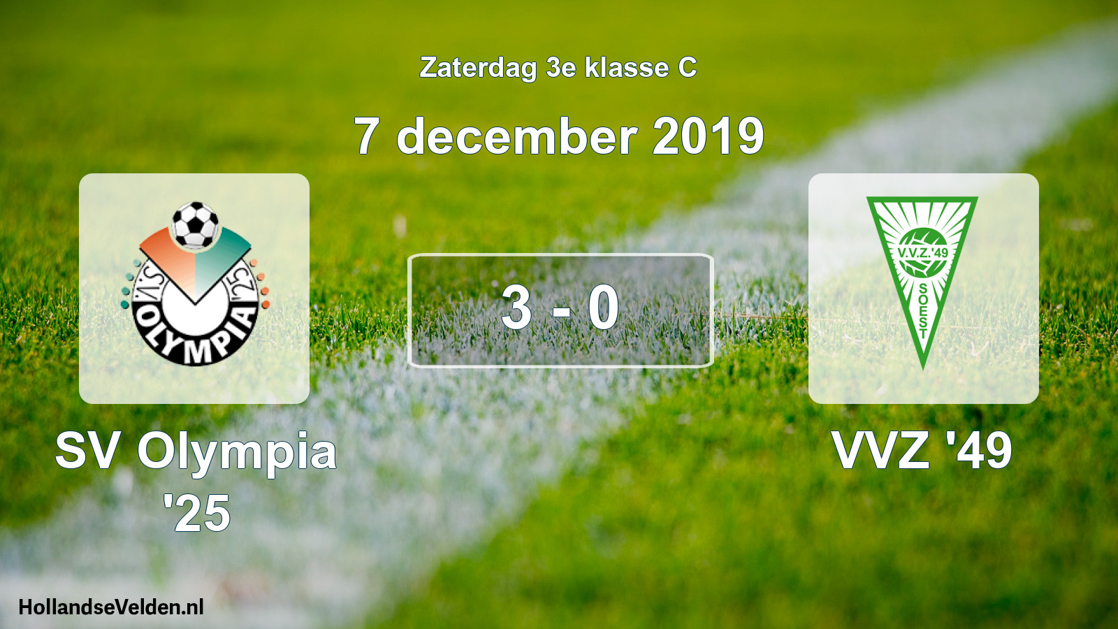 Total number of matches played: SV Olympia '25 - VVZ '49 3 - 0 (7 December 2019)