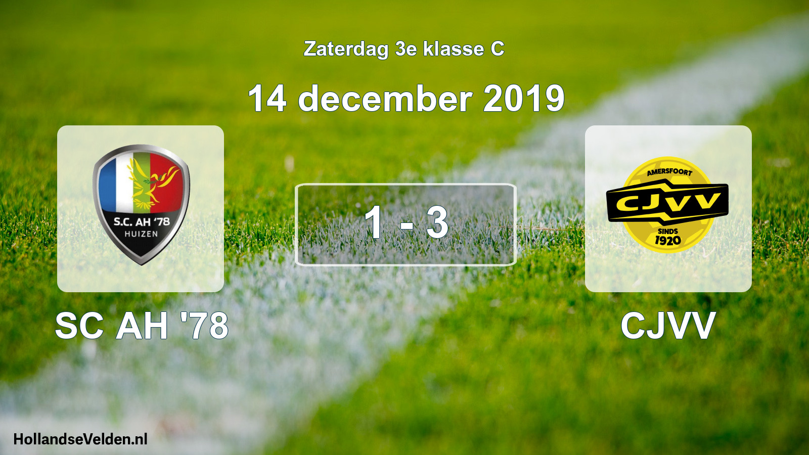Total number of matches played: SC AH '78 - CJVV 1 - 3 (14 December 2019)