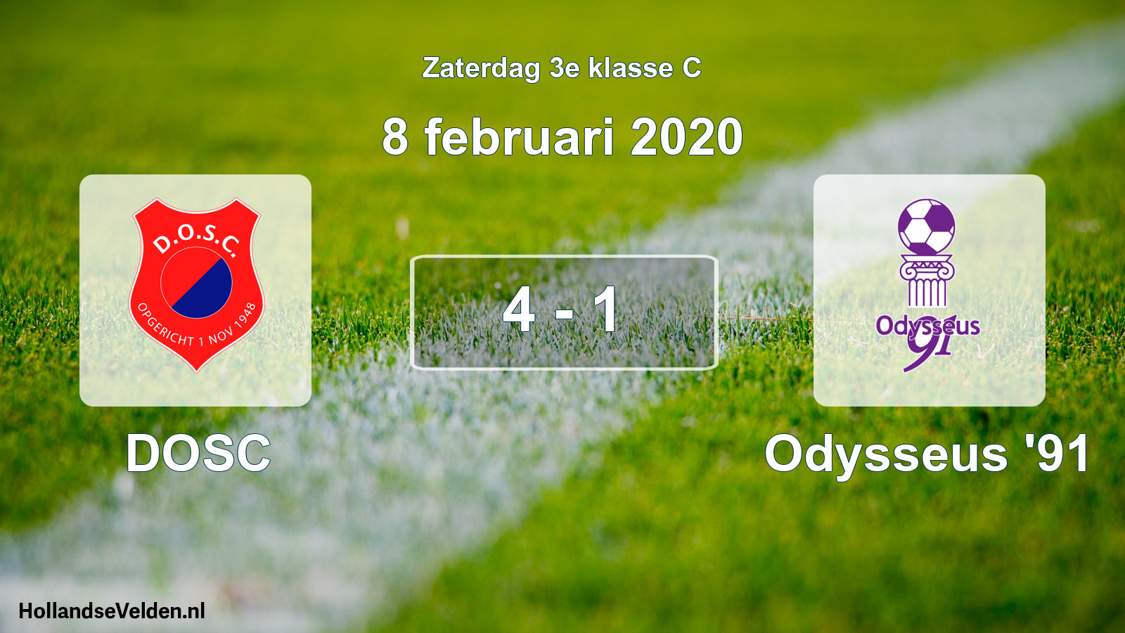 Total number of matches played: DOSC - Odysseus '91 4 - 1 (8 February 2020)