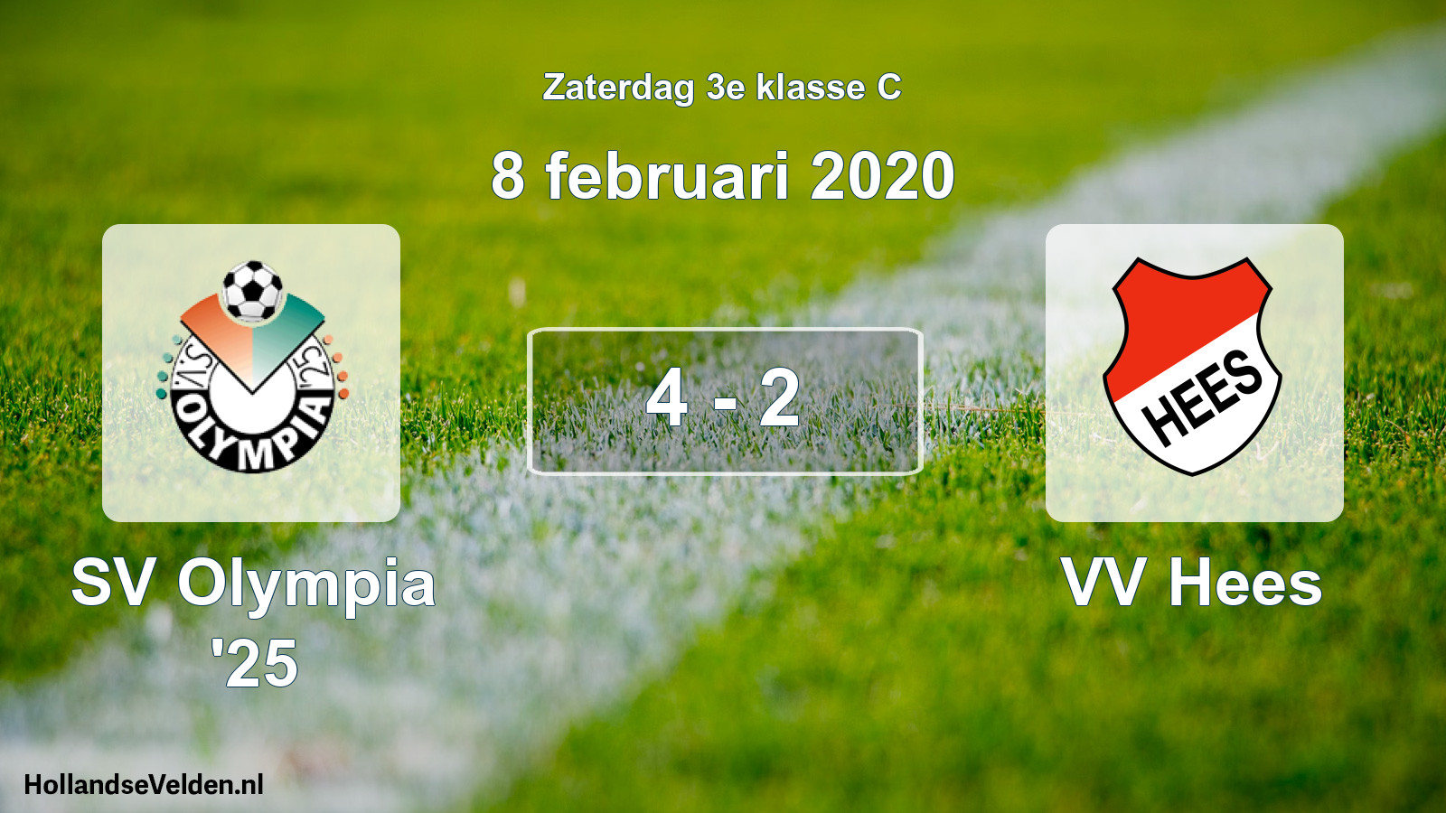 Total number of matches played: SV Olympia '25 - VV Hees 4 - 2 (8 February 2020)