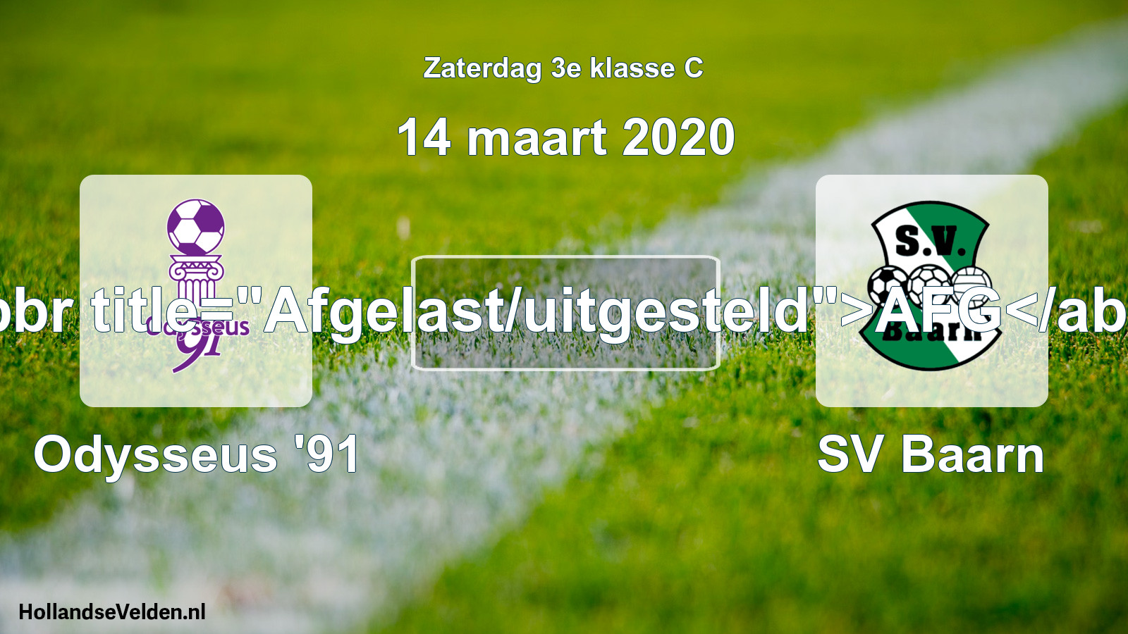 Scheduled Match: Odysseus '91 - SV Baarn (14 March 2020)