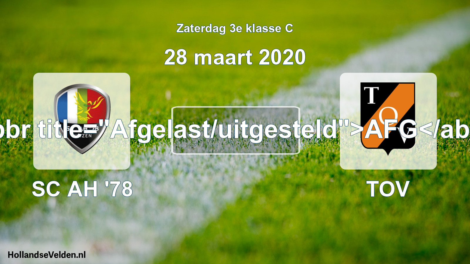 Scheduled Match: SC AH '78 - TOV (28 March 2020)