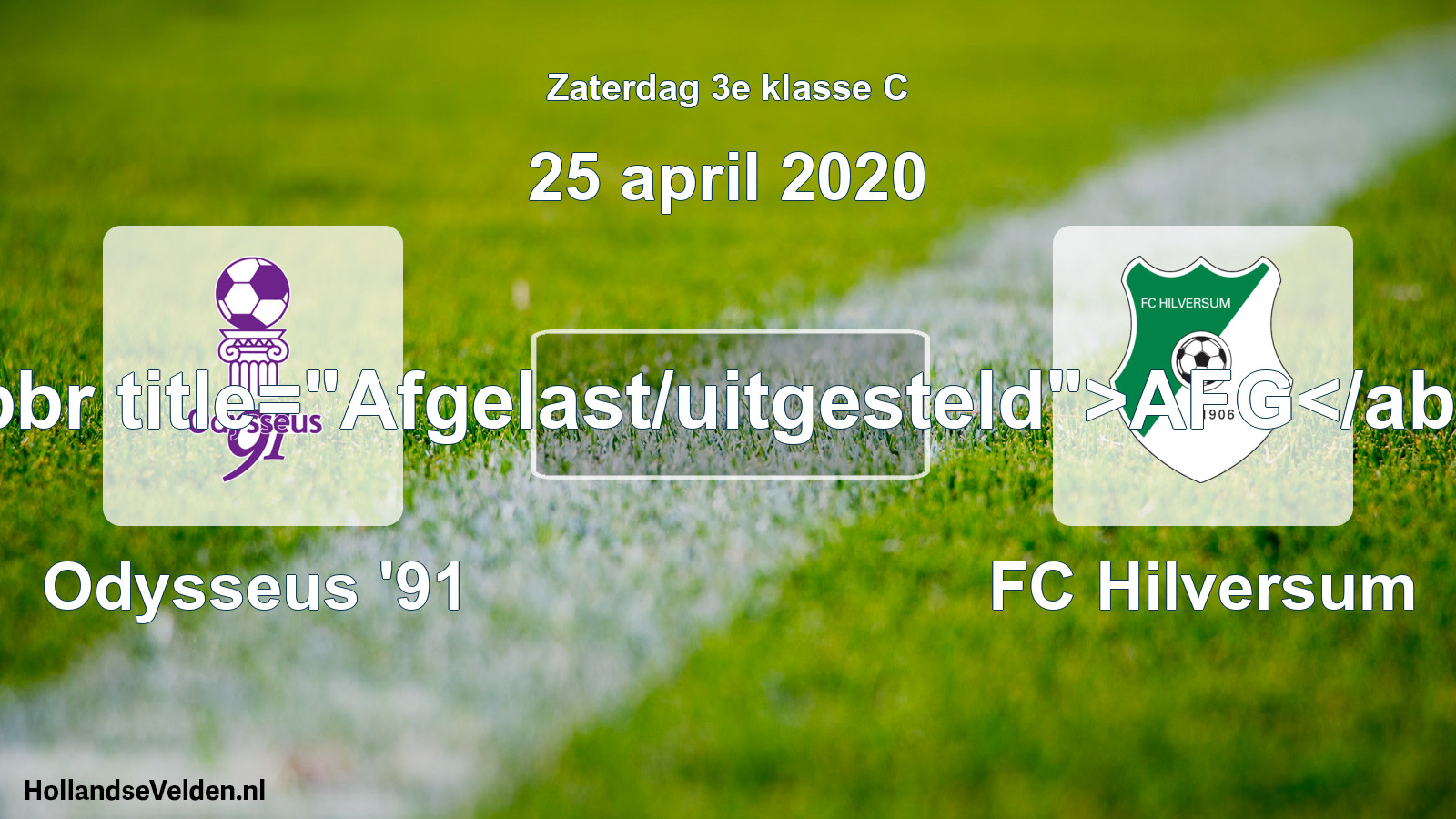 Scheduled Match: Odysseus '91 - FC Hilversum (25 April 2020)