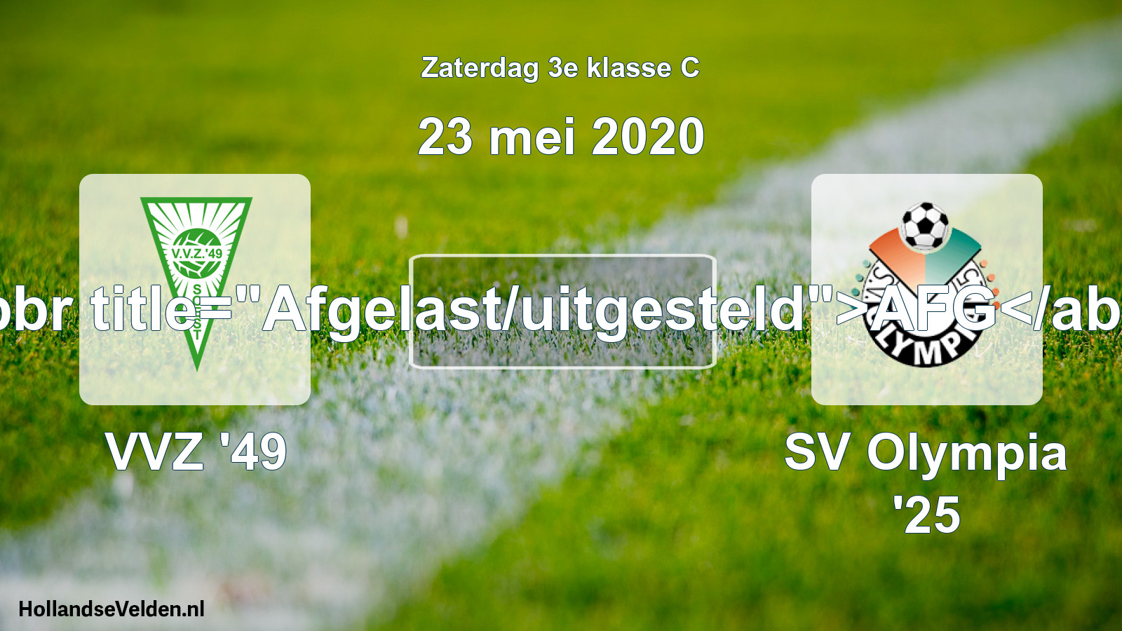 Scheduled Match: VVZ '49 - SV Olympia '25 (23 May 2020)