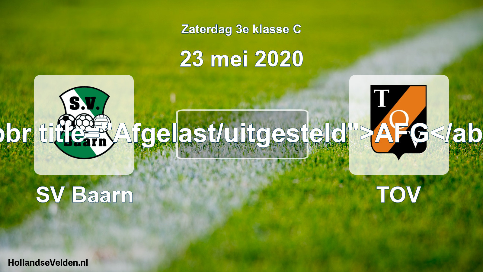 Scheduled Match: SV Baarn - TOV (23 May 2020)