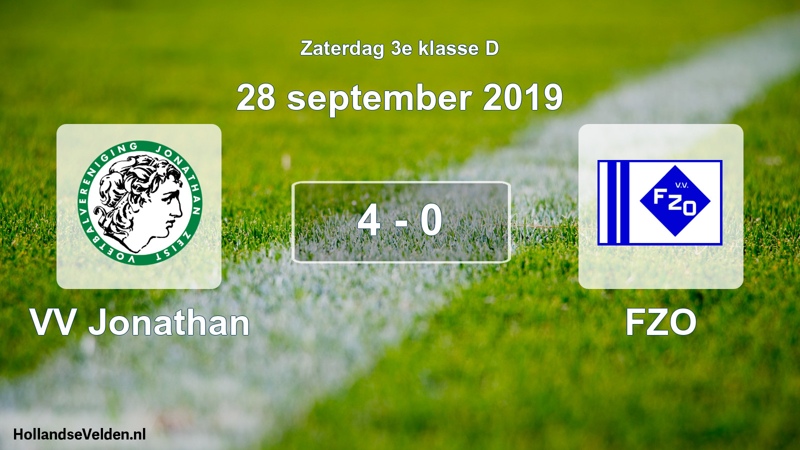 Total number of matches played: VV Jonathan - FZO 4 - 0 (28 September 2019)