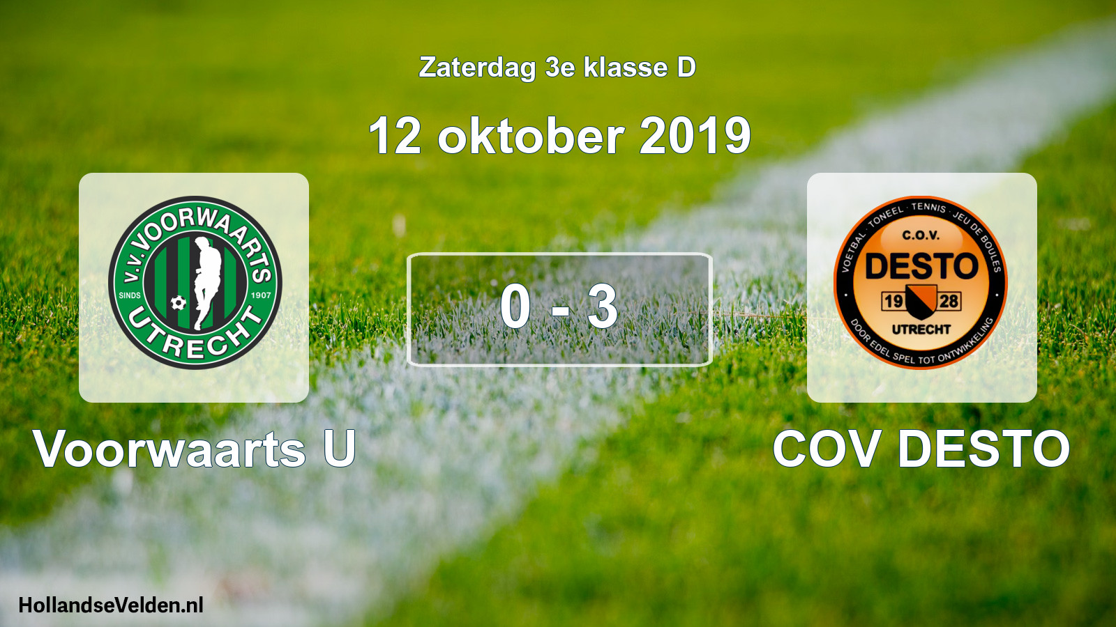 Total number of matches played: Voorwaarts U - COV DESTO 0 - 3 (12 October 2019)