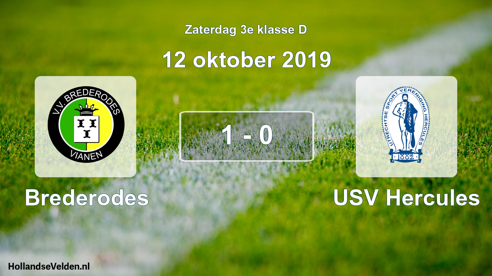 Total number of matches played: Brederodes - USV Hercules 1 - 0 (12 October 2019)