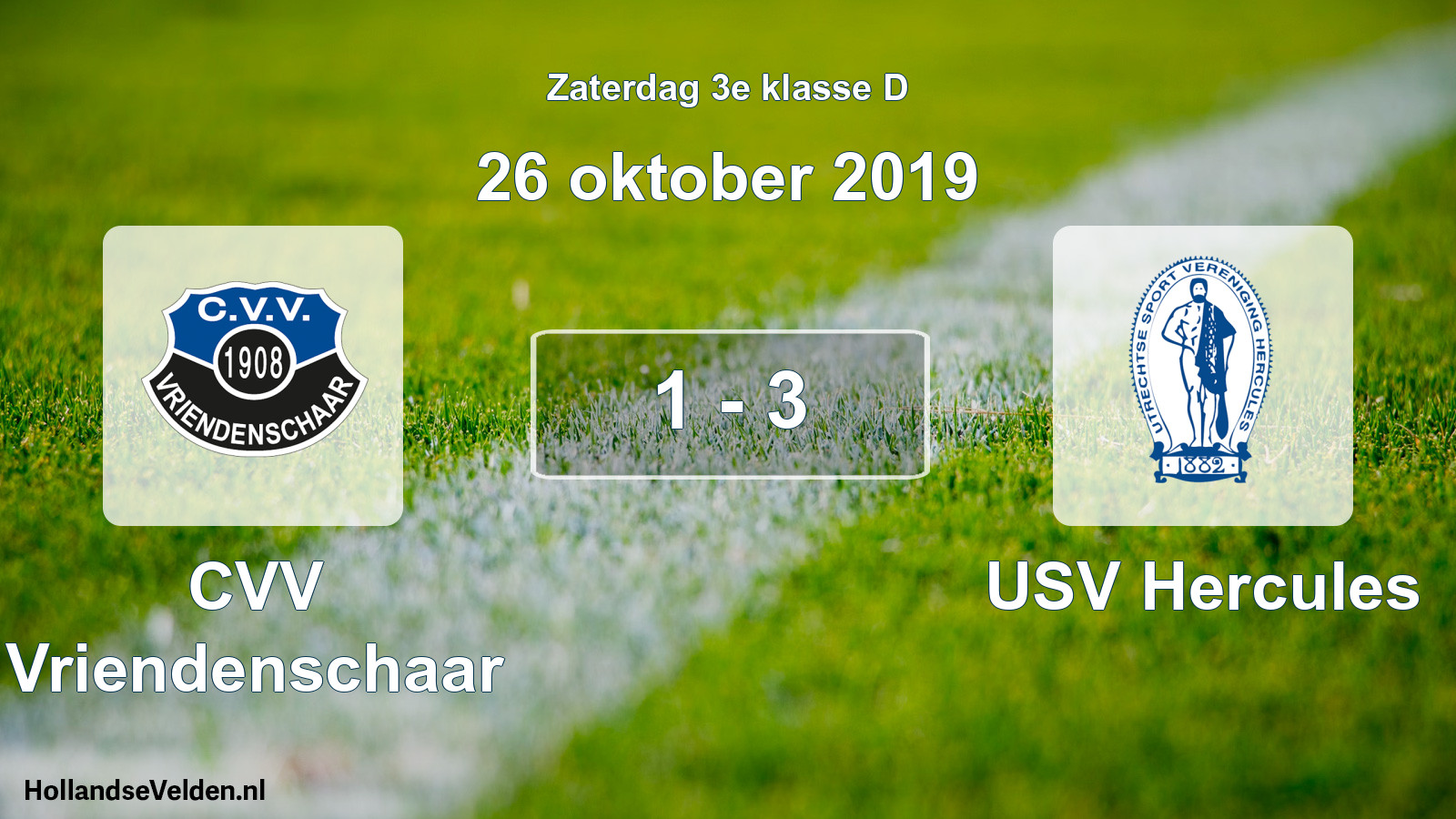 Total number of matches played: CVV Vriendenschaar - USV Hercules 1 - 3 (26 October 2019)