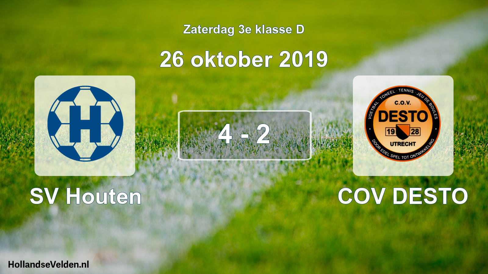 Total number of matches played: SV Houten - COV DESTO 4 - 2 (26 October 2019)