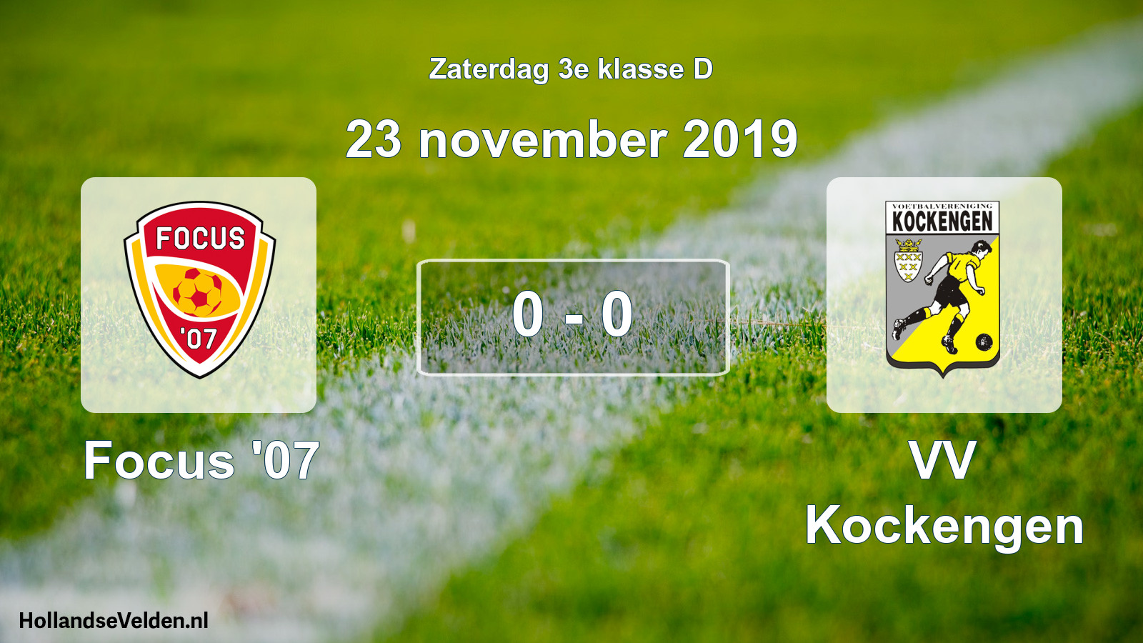 Total number of matches played: Focus '07 - VV Kockengen 0 - 0 (23 November 2019)