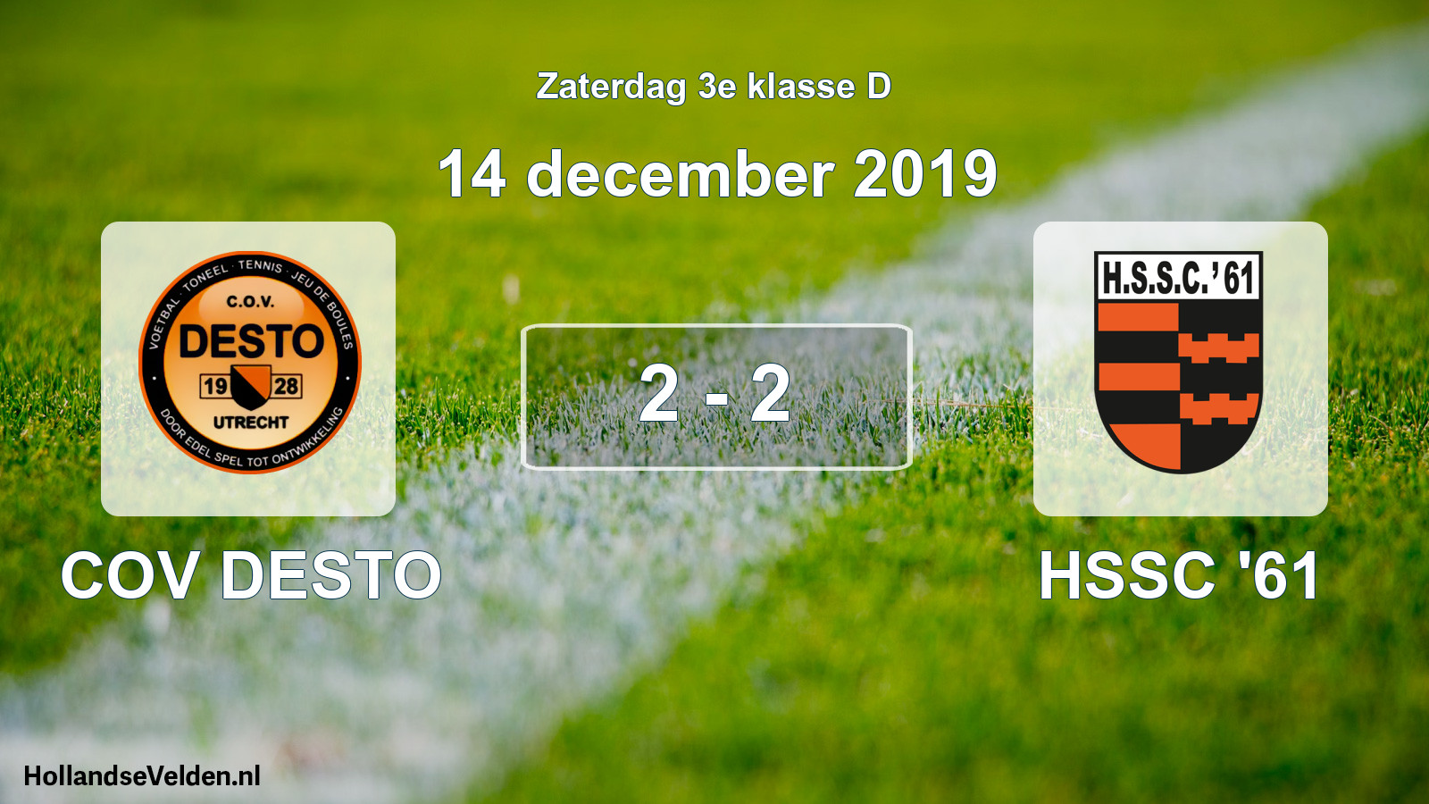 Total number of matches played: COV DESTO - HSSC '61 2 - 2 (14 December 2019)