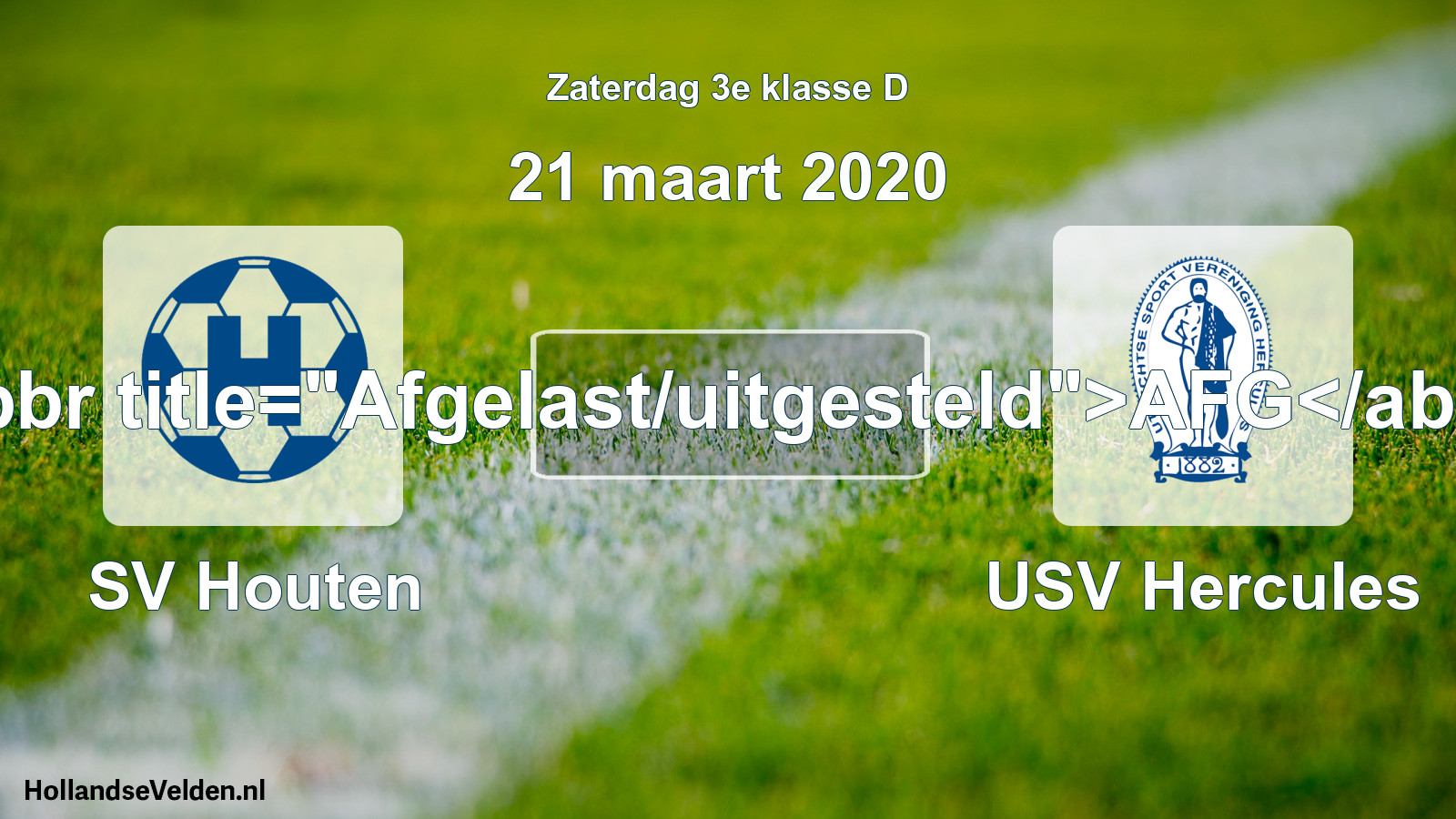 Scheduled Match: SV Houten - USV Hercules (21 March 2020)
