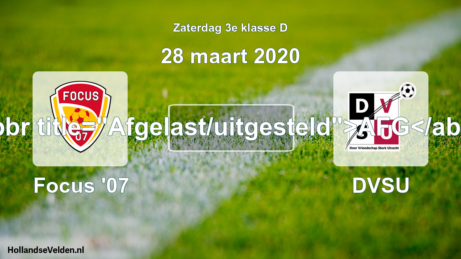 Scheduled Match: Focus '07 - DVSU (28 March 2020)