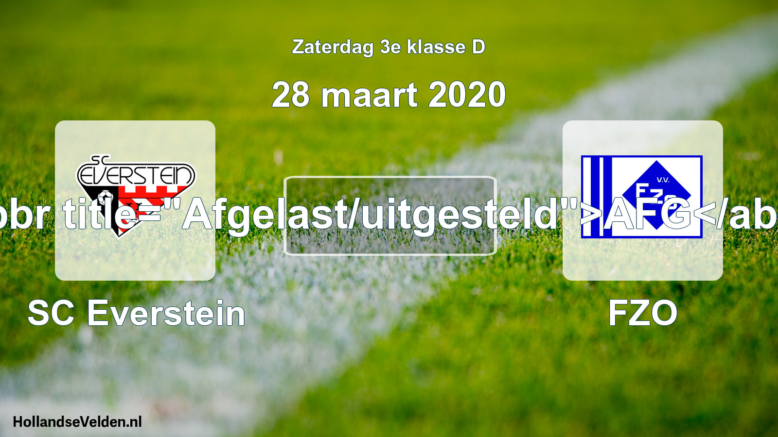 Scheduled Match: SC Everstein - FZO (28 March 2020)