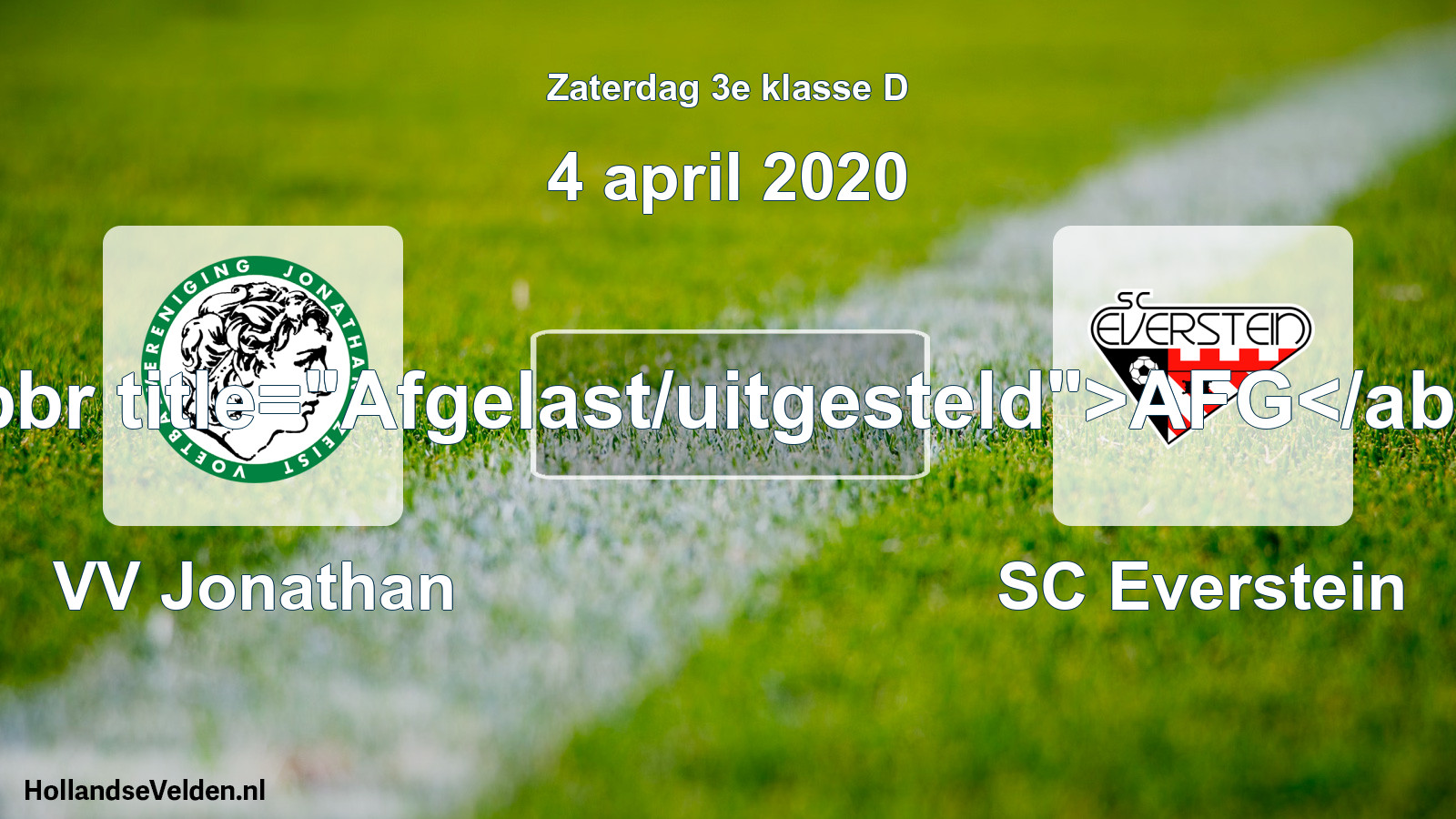 Scheduled Match: VV Jonathan - SC Everstein (4 April 2020)
