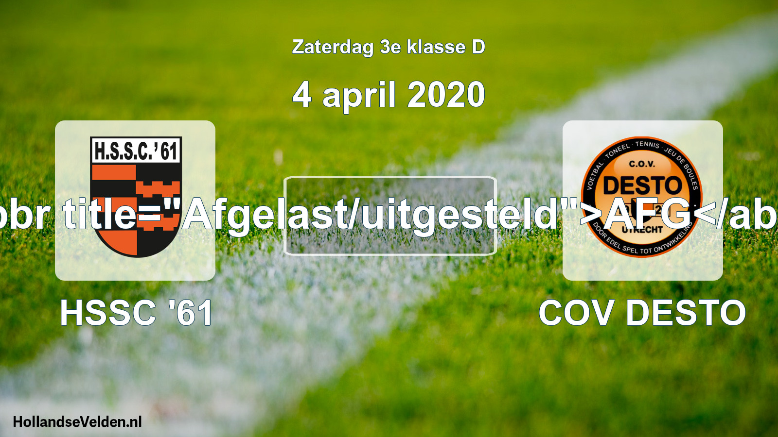 Scheduled Match: HSSC '61 - COV DESTO (4 April 2020)