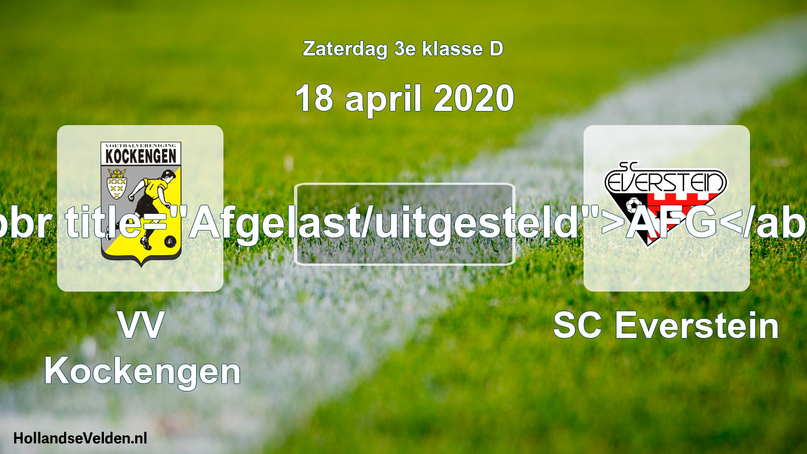 Scheduled Match: VV Kockengen - SC Everstein (18 April 2020)
