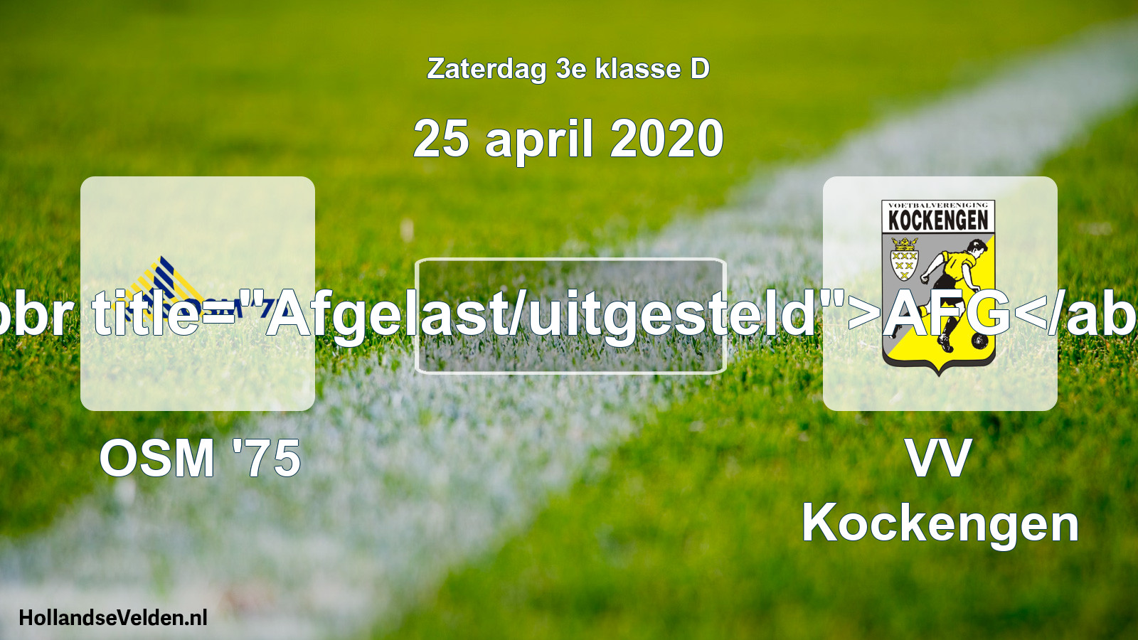 Scheduled Match: OSM '75 - VV Kockengen (25 April 2020)