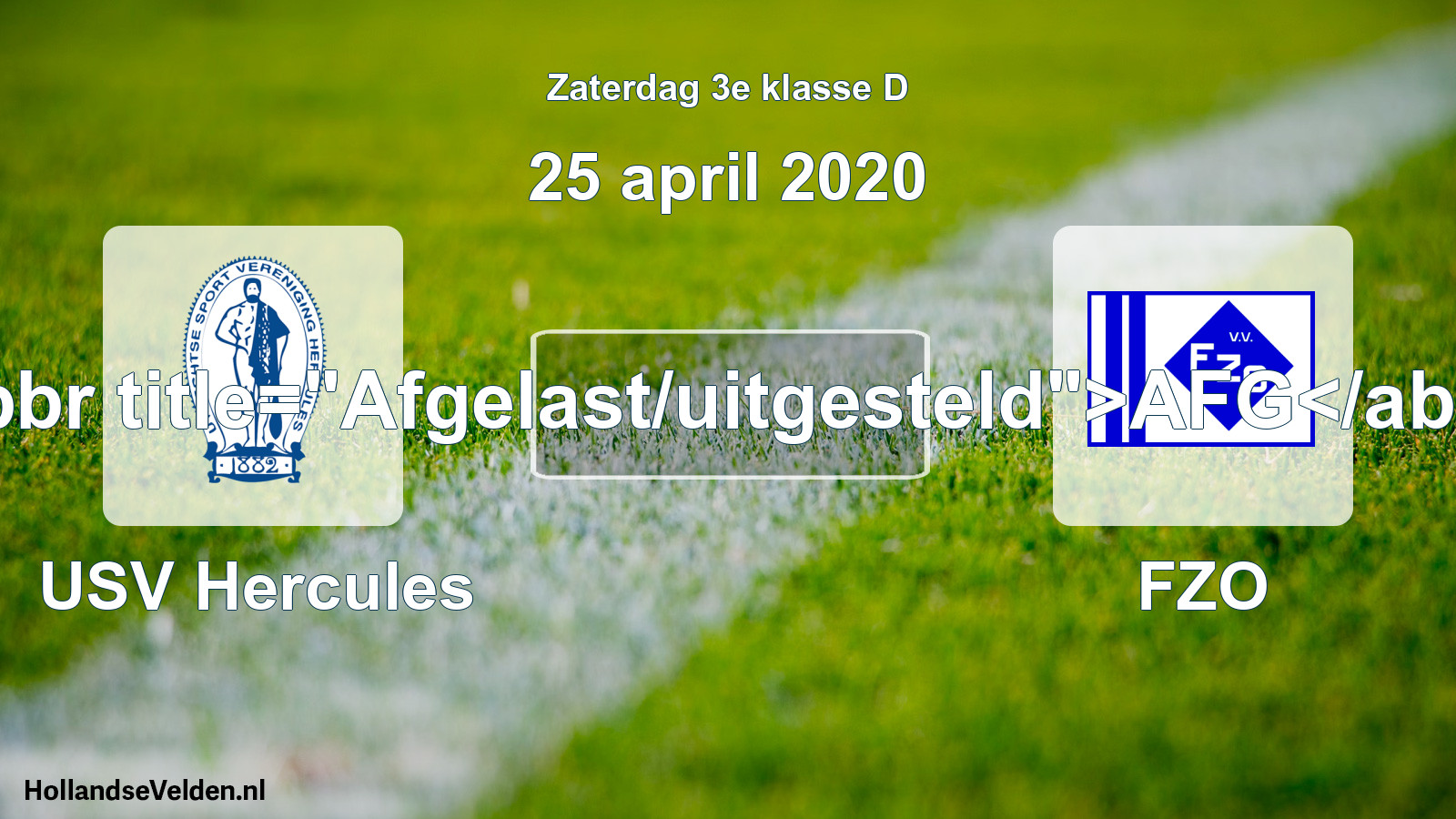 Scheduled Match: USV Hercules - FZO (25 April 2020)