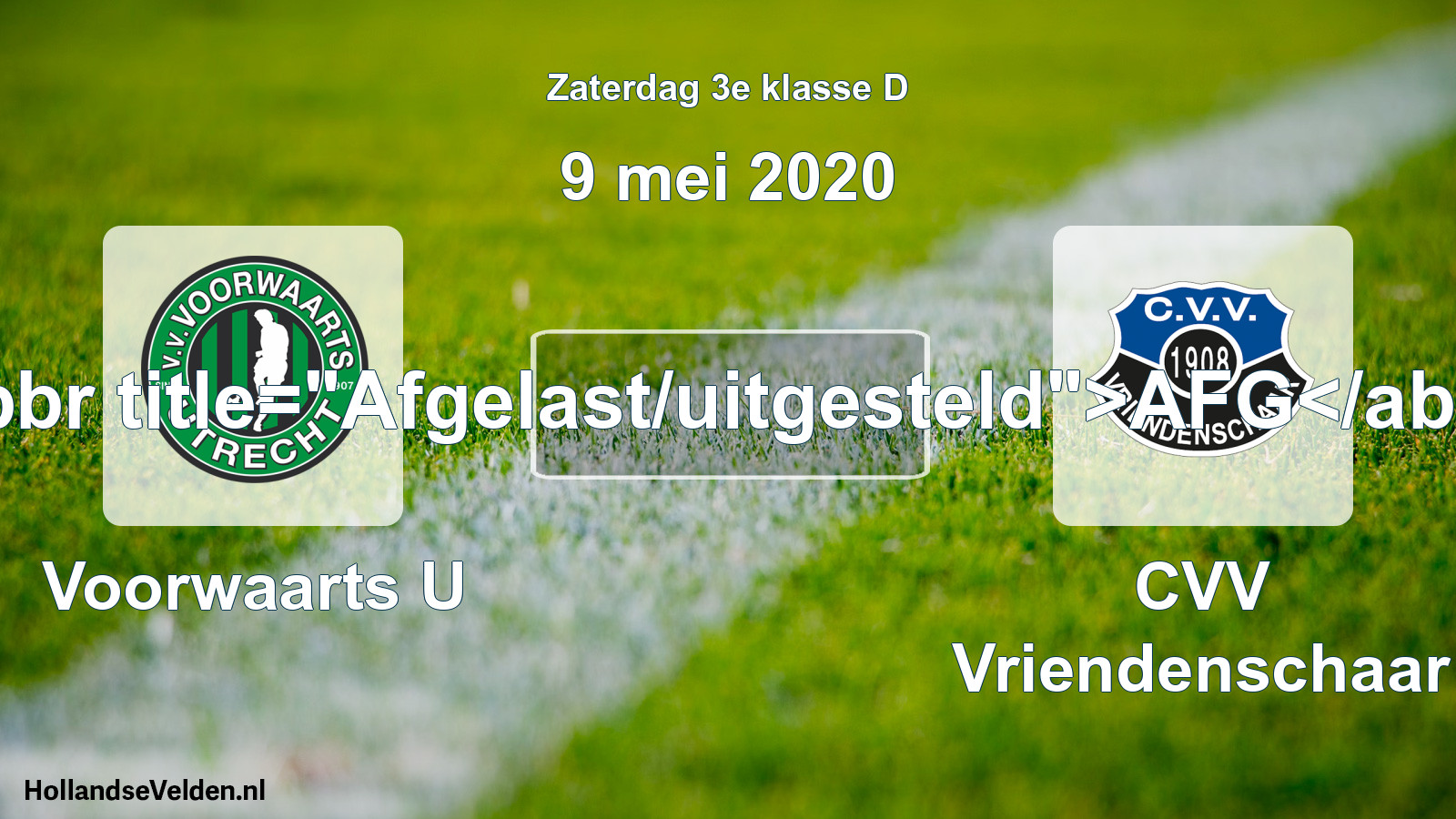 Scheduled Match: Voorwaarts U - CVV Vriendenschaar (9 May 2020)