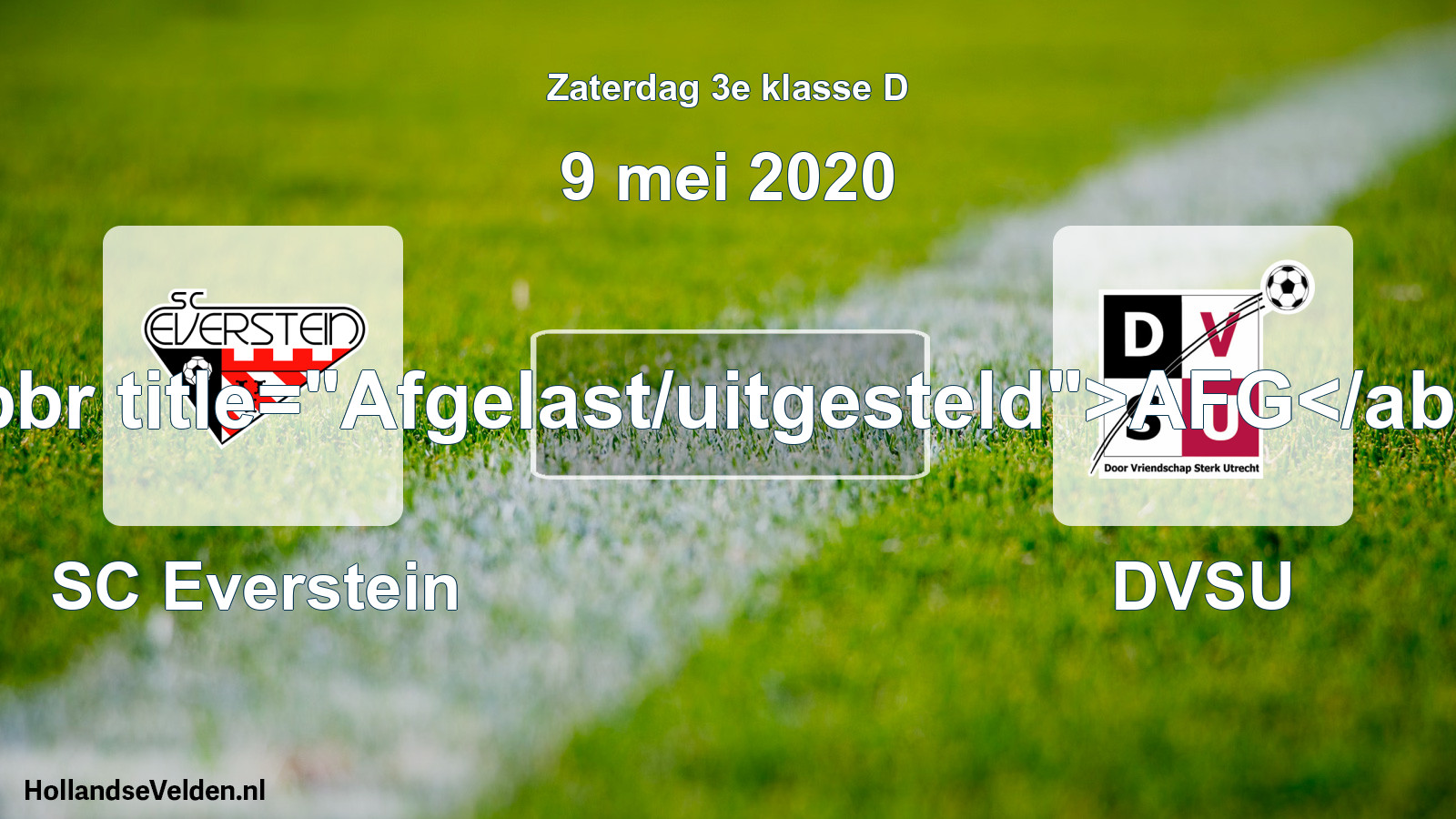 Scheduled Match: SC Everstein - DVSU (9 May 2020)