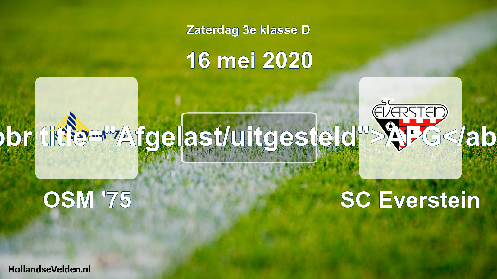 Scheduled Match: OSM '75 - SC Everstein (16 May 2020)