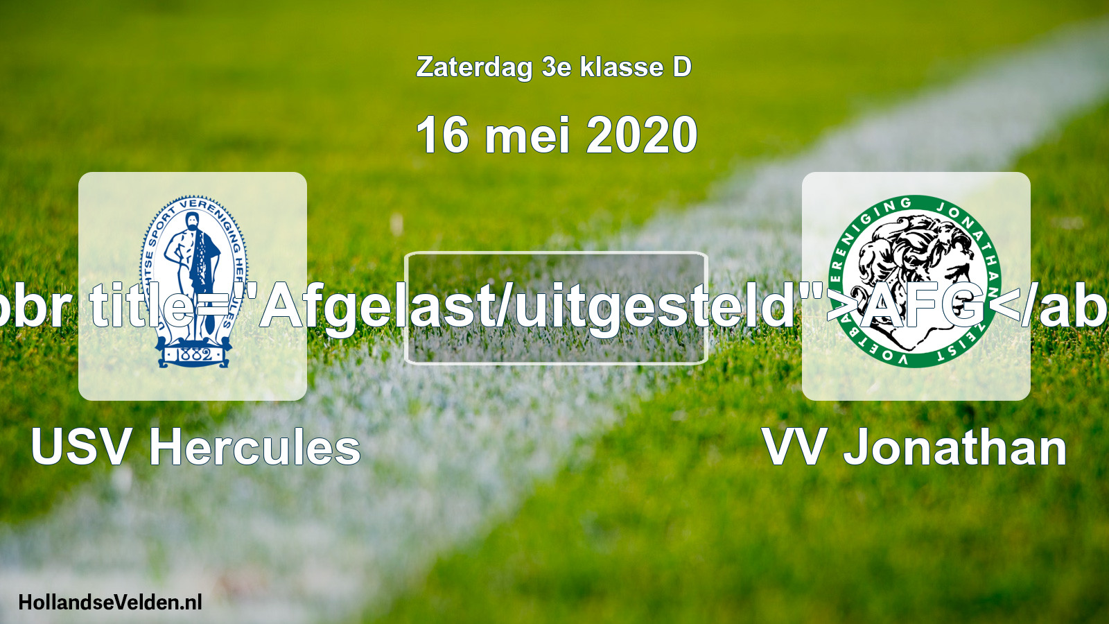 Scheduled Match: USV Hercules - VV Jonathan (16 May 2020)