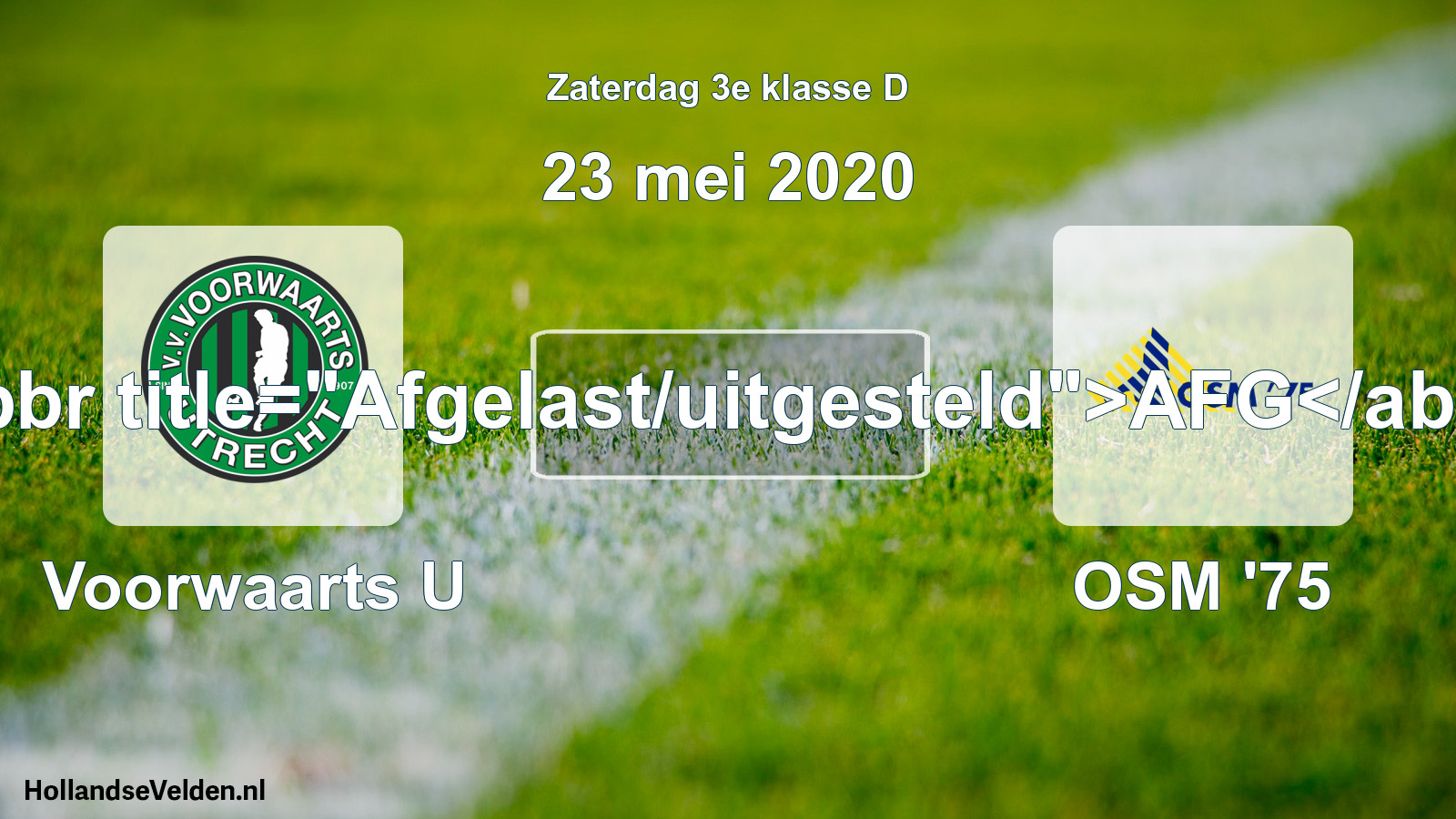 Scheduled Match: Voorwaarts U - OSM '75 (23 May 2020)
