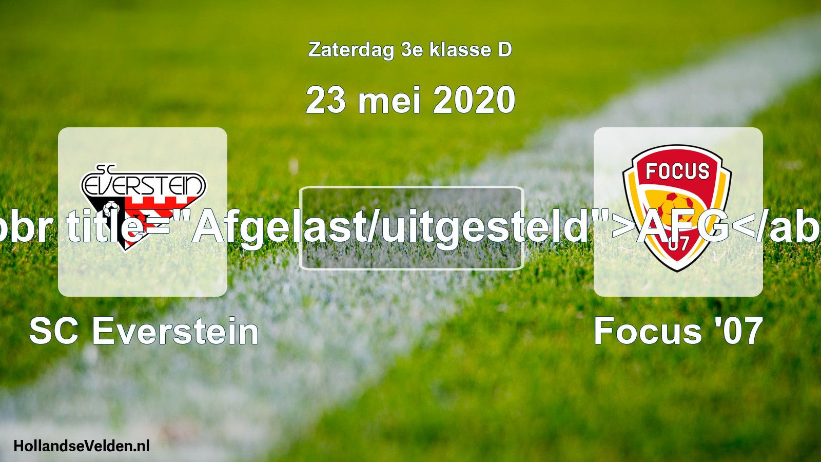 Scheduled Match: SC Everstein - Focus '07 (23 May 2020)